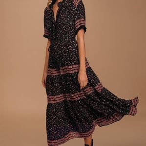 Free People tiered maxi dress xs
